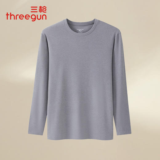 Threegun三枪 【金舒绒】圆领男士长袖上衣打底衫-24343A011 商品图0