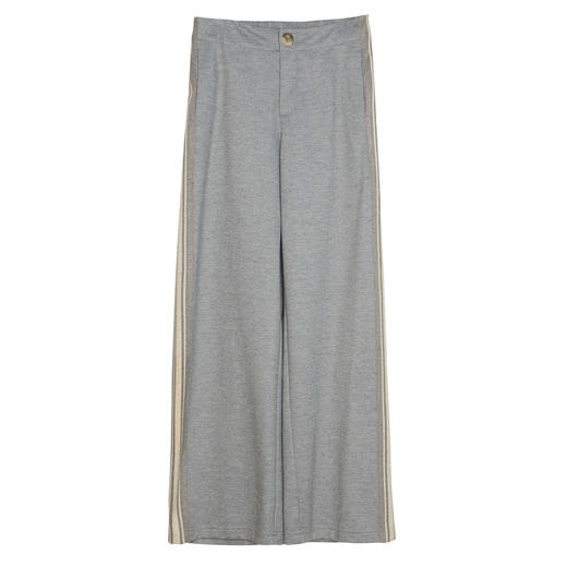 谜底休闲阔腿裤女2024春新款时尚侧边拼接百搭宽松长裤241MK0106 商品图4