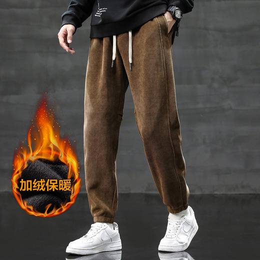 1Z64H318R【加绒加厚】罗蒙秋冬保暖灯芯绒休闲裤男长裤加绒裤男卫裤男加绒裤子男 商品图1