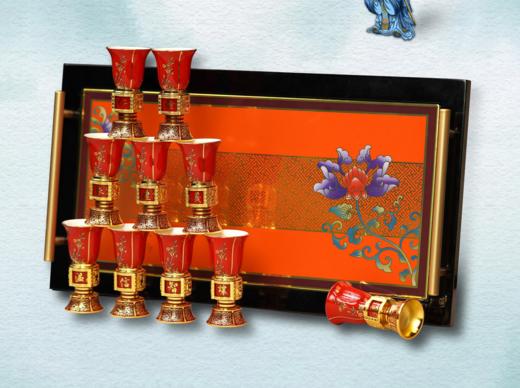 国韵十全十美 金属珐琅+国瓷永丰源高温珐琅瓷转心酒杯 商品图1