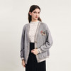 谜底轻运动风棒球服感外套女2024春款学院风绣花中长款241MW0103 商品缩略图1