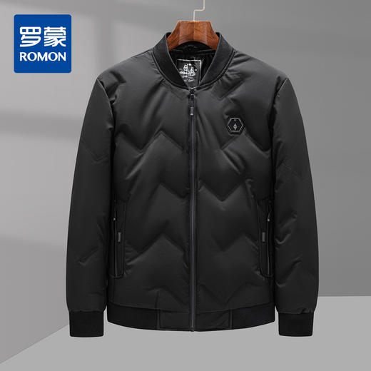 【可脱卸羊毛领】罗蒙棒球服羽绒服男锁温保暖男士羽绒服外套男羽绒服 商品图3