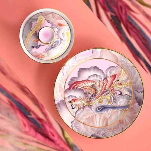 成艺-凤凰迷你1号三才盖碗200ML战马马蹄介杯千佛元宝小介杯三才盖碗 商品图5