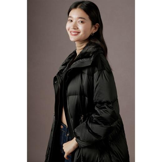 水貂毛大翻领白鹅绒羽绒服女2023冬季新款高端修身显瘦外套 商品图2