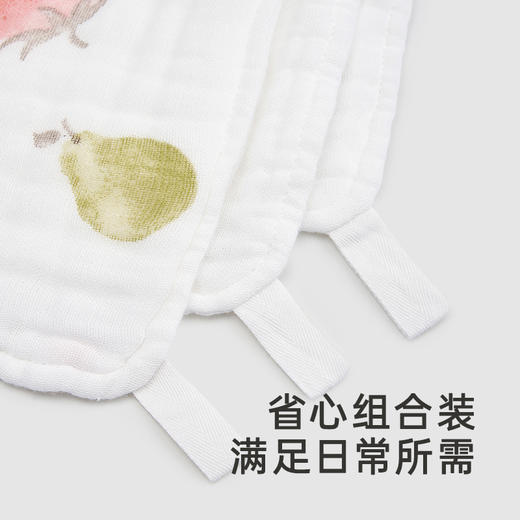 【商场同款】英氏婴儿手帕5A抑菌新生儿宝宝毛巾纯棉印花三条装 商品图3