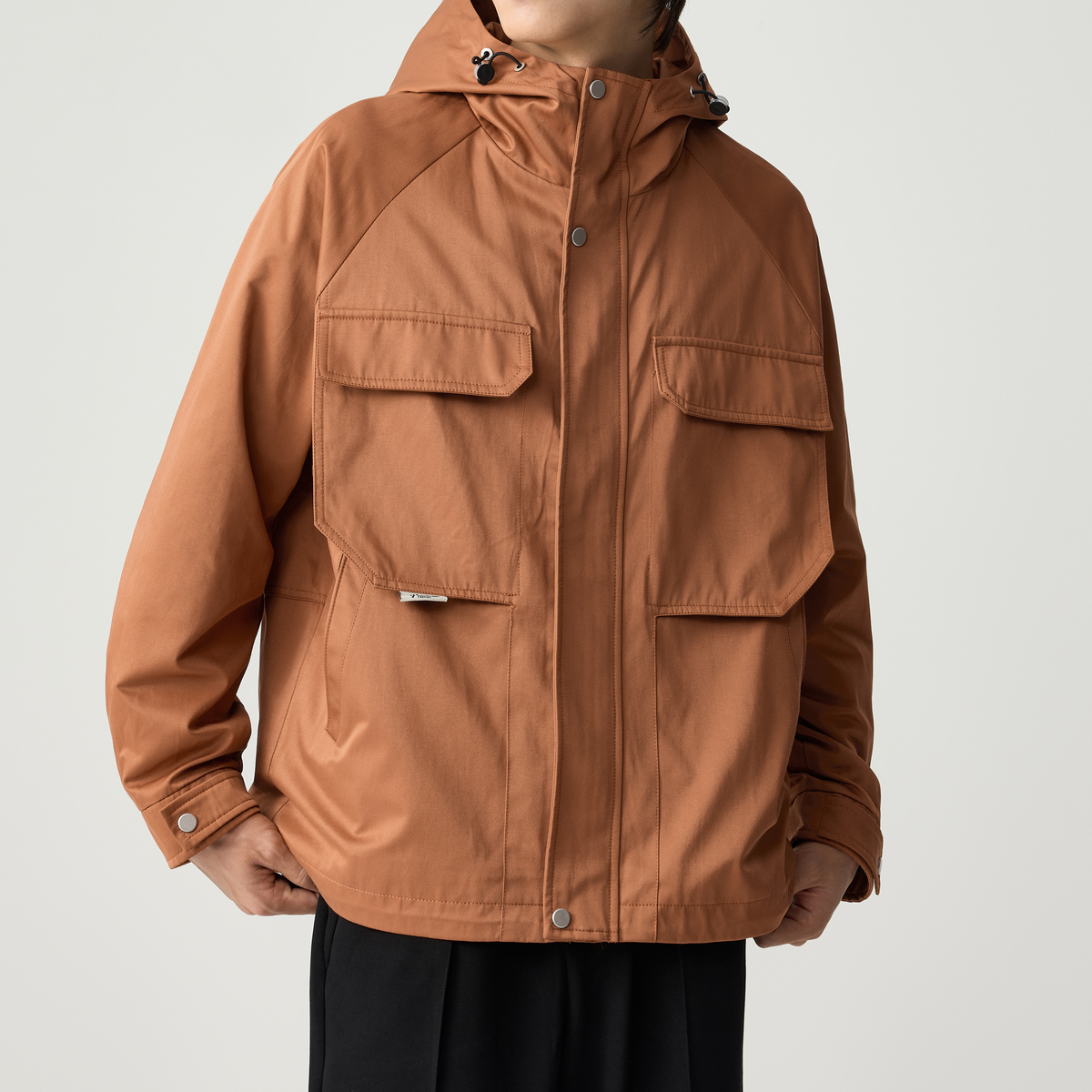 墨麦客男装 斜纹秋季新款连帽夹克男士户外工装外套潮80882。