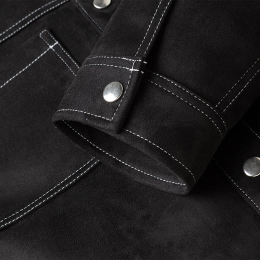 【白鸭绒 羊羔绒领】罗蒙仿麂皮绒羽绒服百搭工装夹克男士羽绒服工装男羽绒服 商品图7