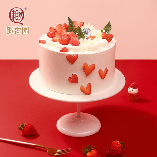 告白草莓6寸高款乳酪动物奶油蛋糕 商品图0