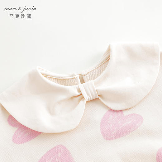 马克珍妮女童超舒棉蝴蝶结领卫衣儿童无感印花上衣春装新款240073 商品图3