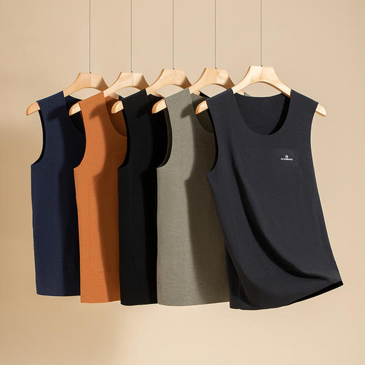 柒牌羊绒保暖背心男士抑菌加绒发热内衣秋冬防寒内穿马甲打底上衣	125F70010 商品图3