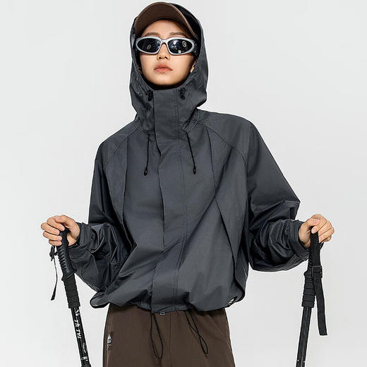 防风衣2024新款女春落肩休闲外套连帽开衫长袖K0E22FJ72 商品图0