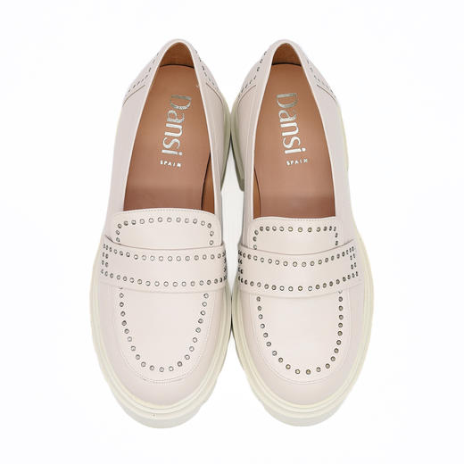 #断码特价37（38码）#西班牙原产时尚轻便舒适厚底女款乐福鞋四季款5783白色 商品图5