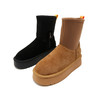 西遇厚底雪地靴女新款冬季弹力中筒铅笔靴短靴保暖加绒棉鞋D0034450 商品缩略图4