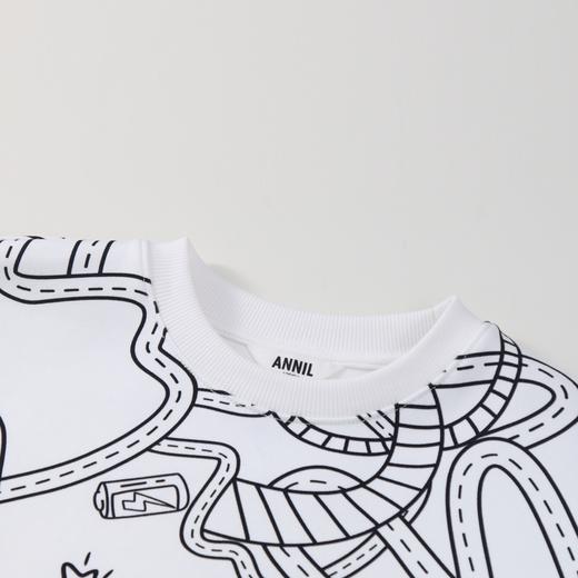 男童趣味涂鸦圆领长袖卫衣新款安奈儿童装实体店同款AB411512 商品图1