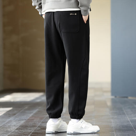 1Z130J836【斜纹磨毛加厚】罗蒙秋冬男装束脚休闲裤时尚拼接裤子男运动裤男卫裤 商品图3