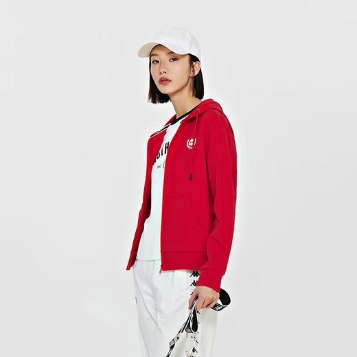 复古运动开身帽衫2024女卫衣休闲长袖撞色外套K0E22MK01 商品图2