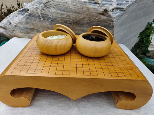 古典本榧独木棋墩+本榧罐+精品老云子 商品图1