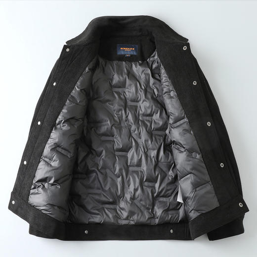 【90绒】罗蒙秋冬男士经典灯芯绒羽绒服男工装夹克男羽绒服外套男羽绒服 商品图7