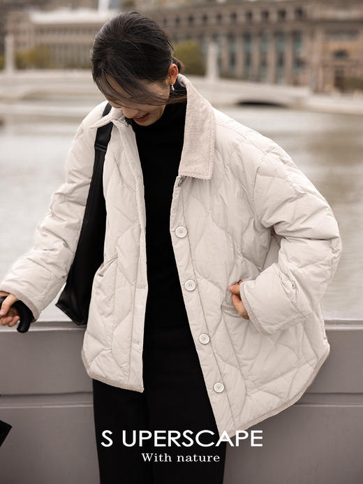 【5折不退换 买六免一】一衣三穿 可拆卸领子鹅绒保暖水波纹羽绒服 商品图3