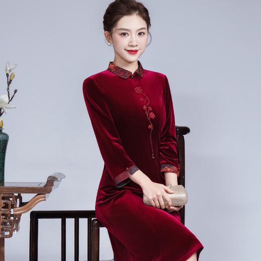 国风复古，喜婆婆改良款旗袍婚宴敬酒喜妈妈连衣裙旗袍GY-3402 商品图1