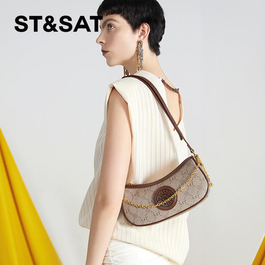 星期六复古老花链条单肩包SS22210003 商品图2