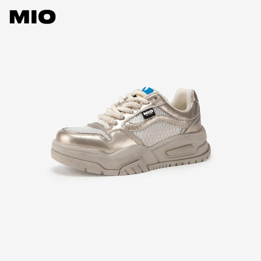MIO米奥春季休闲板鞋圆头系带复古厚底酷飒运动鞋女鞋M241539927 商品图1