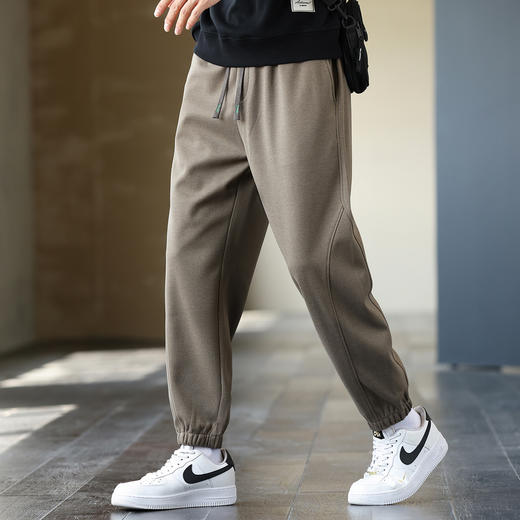 1Z130J836【斜纹磨毛加厚】罗蒙秋冬男装束脚休闲裤时尚拼接裤子男运动裤男卫裤 商品图2