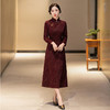 SYG-738旗袍冬款加厚水貂绒长款时尚显瘦复古高档连衣裙 商品缩略图0