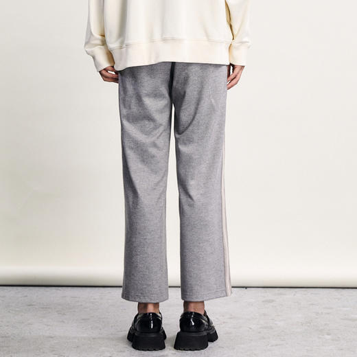 谜底休闲阔腿裤女2024春新款时尚侧边拼接百搭宽松长裤241MK0106 商品图2