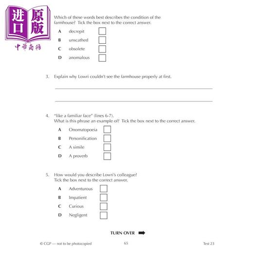 【中商原版】英国CGP 11+ GL 10-Minute Tests: English - Ages 10-11 Book 1 (with Online Edition) 商品图3