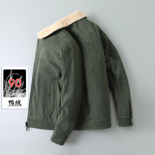 【羊羔绒领】罗蒙经典灯芯绒羽绒服男工装夹克男士羽绒服外套男羽绒服 商品图5