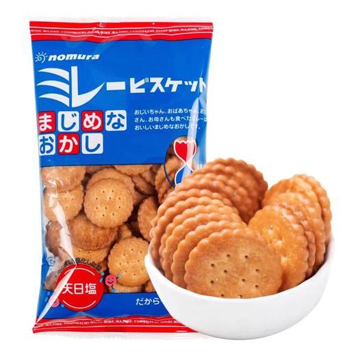 日本野村米勒淡盐小圆饼干120g 商品图0