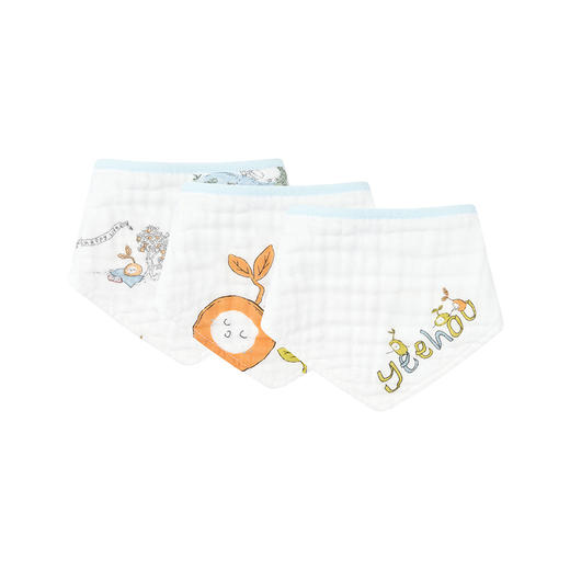 【商场同款】英氏婴幼儿毛巾三角巾口水巾抑菌纯棉三条装饭兜 商品图4