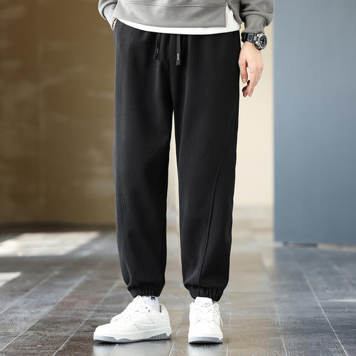 1Z130J836【斜纹磨毛加厚】罗蒙秋冬男装束脚休闲裤时尚拼接裤子男运动裤男卫裤 商品图4