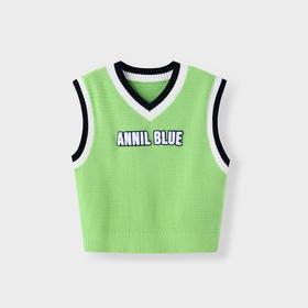 男童全棉V领背心学院风BLUE新款安奈儿童装实体店同款AB412591