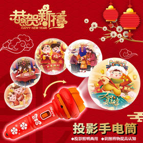过年儿童玩具【投影手电筒发光玩具】宝宝早教 识图投影灯 龙年新年礼物