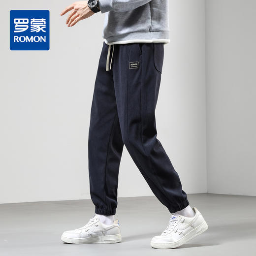【灯芯绒】罗蒙秋冬季男装富贵条休闲裤男裤时尚拼接裤子男士休闲裤长裤男卫裤男 商品图0