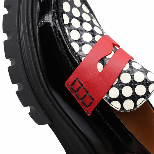 #断码特价38码&39码#西班牙原产时尚舒适厚底女款乐福鞋四季款5782经典黑白波点(超轻款) 商品图8