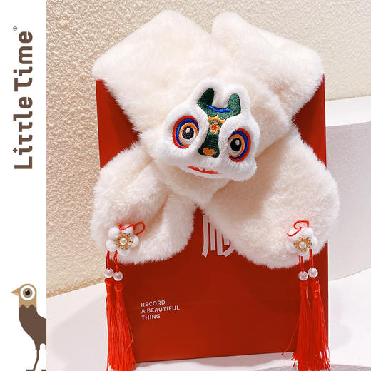littletime小龙人保暖毛毛围脖新款冬男童女童2024龙年可爱小围巾 商品图3