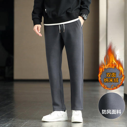 罗蒙秋冬男裤双面纳米绒防风裤子男裤加绒休闲裤男保暖男士休闲裤 商品图3