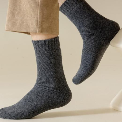 【百图lulu好物】【脚底小火炉】【四双装】男女款  32.8% 绵羊毛 柔软 保暖 针织羊毛袜 商品图5