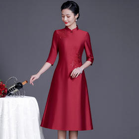 喜婆婆旗袍妈妈婚礼礼服婚宴装结婚喜服大码高端气质YZL-803#