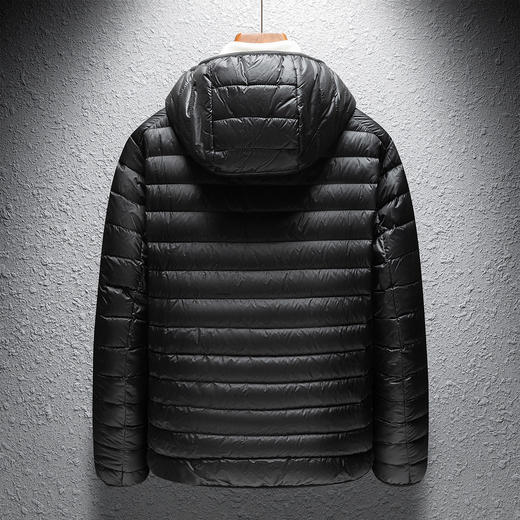 【90白鸭绒】罗蒙男士轻薄羽绒服男短款秋冬纯色连帽外套男士羽绒服 商品图5