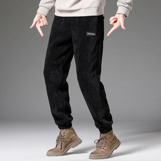 【加绒加厚】罗蒙秋冬灯芯绒加厚保暖男束脚裤长裤子男士休闲裤男卫裤 商品图3