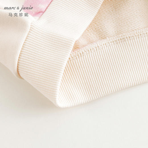 马克珍妮女童超舒棉蝴蝶结领卫衣儿童无感印花上衣春装新款240073 商品图4