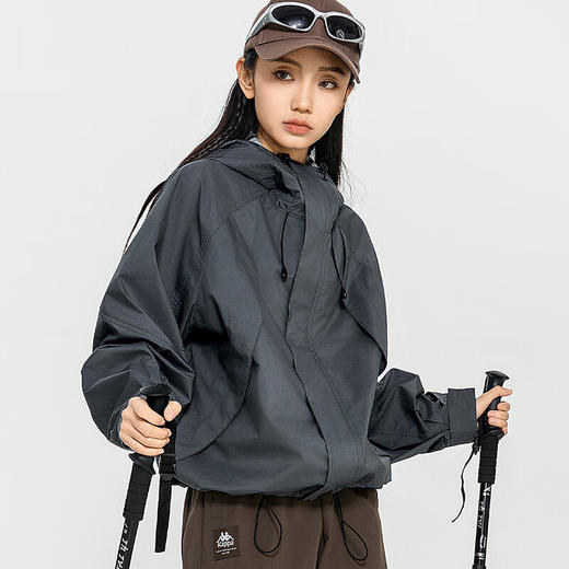 防风衣2024新款女春落肩休闲外套连帽开衫长袖K0E22FJ72 商品图2