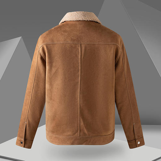 【白鸭绒 羊羔绒领】罗蒙仿麂皮绒羽绒服百搭工装夹克男士羽绒服工装男羽绒服 商品图10