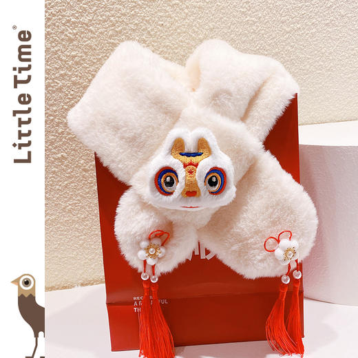 littletime小龙人保暖毛毛围脖新款冬男童女童2024龙年可爱小围巾 商品图1