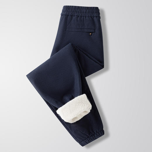 【羊羔绒内里】罗蒙秋冬加绒保暖束脚裤男时尚百搭运动裤加厚加绒裤休闲裤男 商品图3