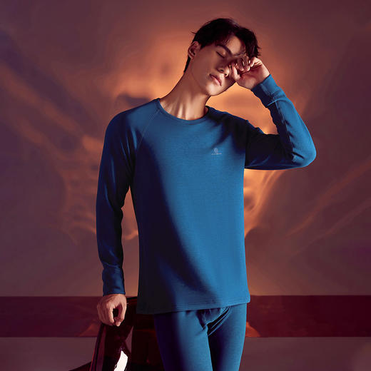 【套装】柒牌保暖套装男士保暖内衣打底衣透气羊毛蚕丝抑菌热力绒秋衣秋裤	125F70090 商品图1